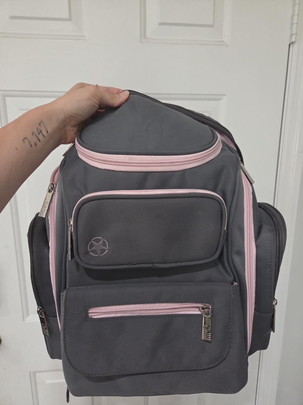 Jeep Gray Backpack with Pink Trim